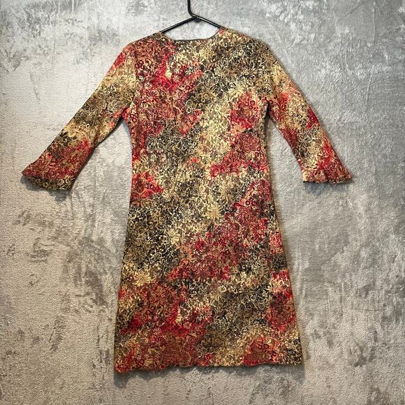 Vintage 90s Brocade Lace Floral Dress Whimsical Dark Fairy Cottagecore Sz Medium - Picture 8 of 11